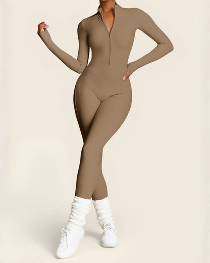 Fleece-Lined Zip-Up Jumpsuit