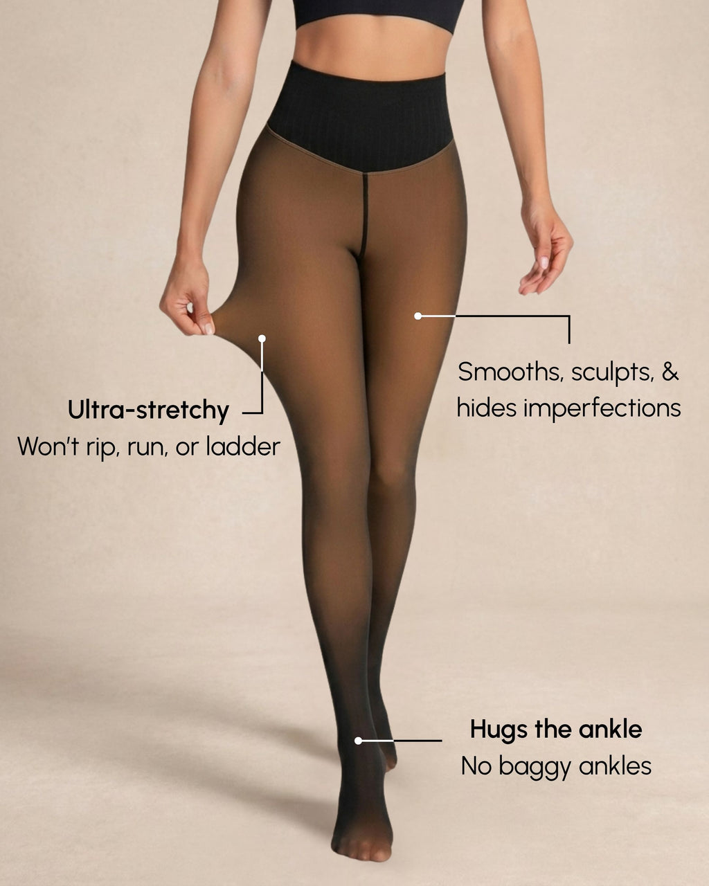 Sheer Illusion Fleece-Lined Tights