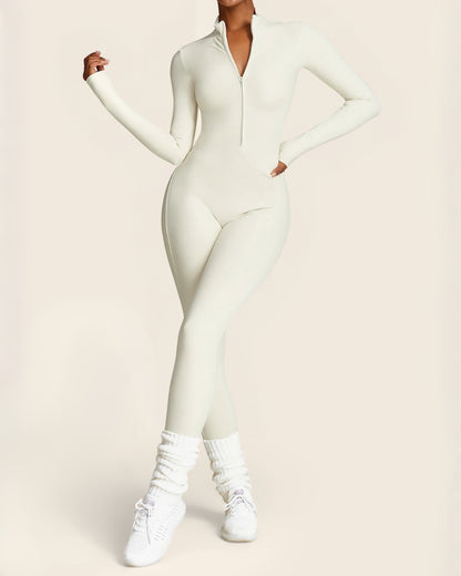 Fleece-Lined Zip-Up Jumpsuit