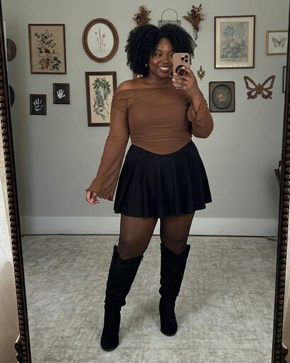 Caramel bronze tights customer style