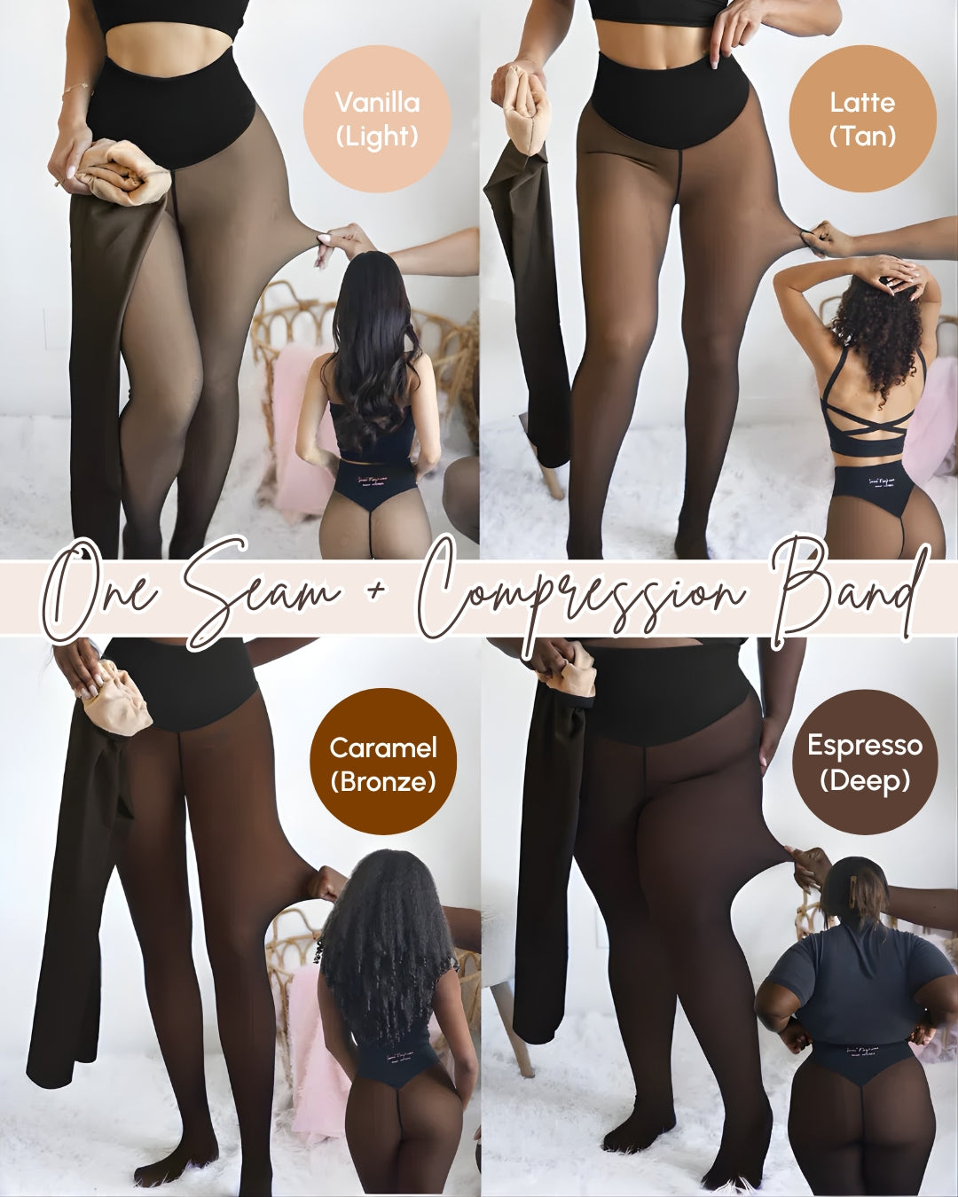 Sheer Illusion Fleece-Lined Tights
