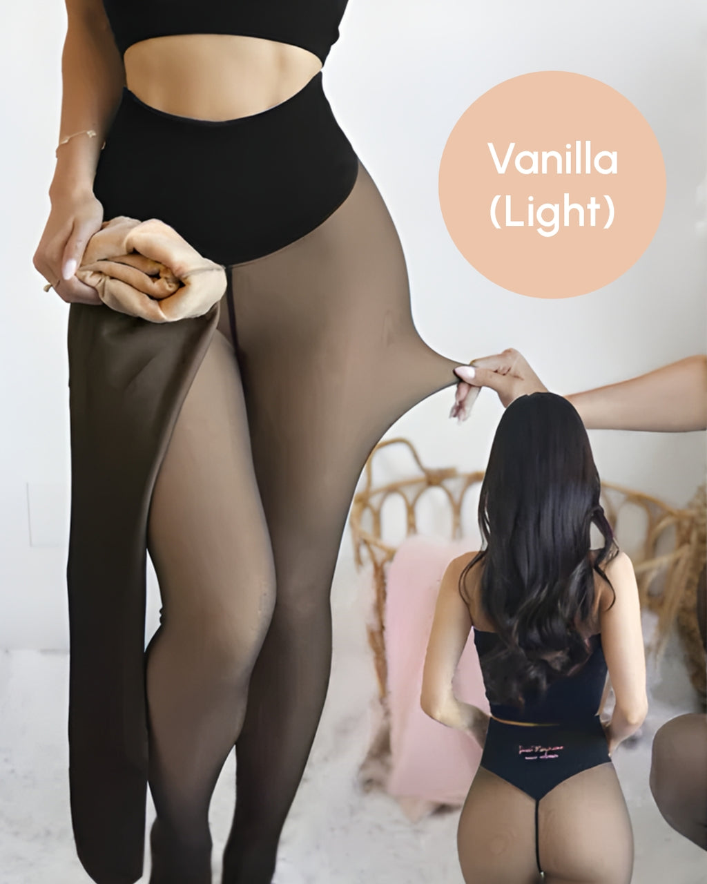 Sheer Illusion Fleece-Lined Tights