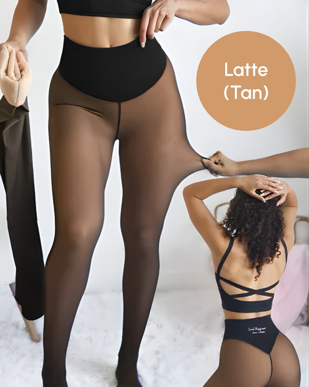 Sheer Illusion Fleece-Lined Tights