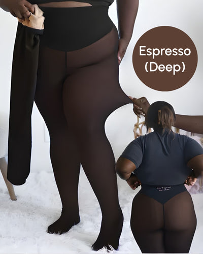 Sheer Illusion Fleece-Lined Tights
