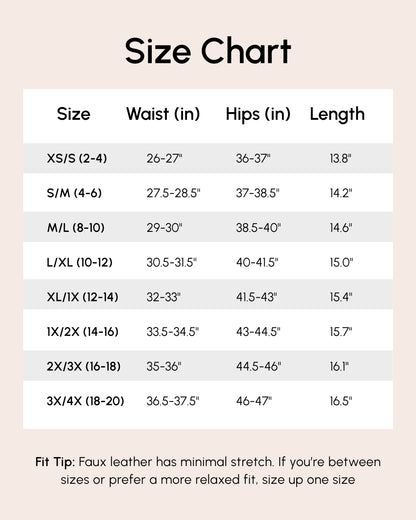 Faux Leather High Waisted Shorts