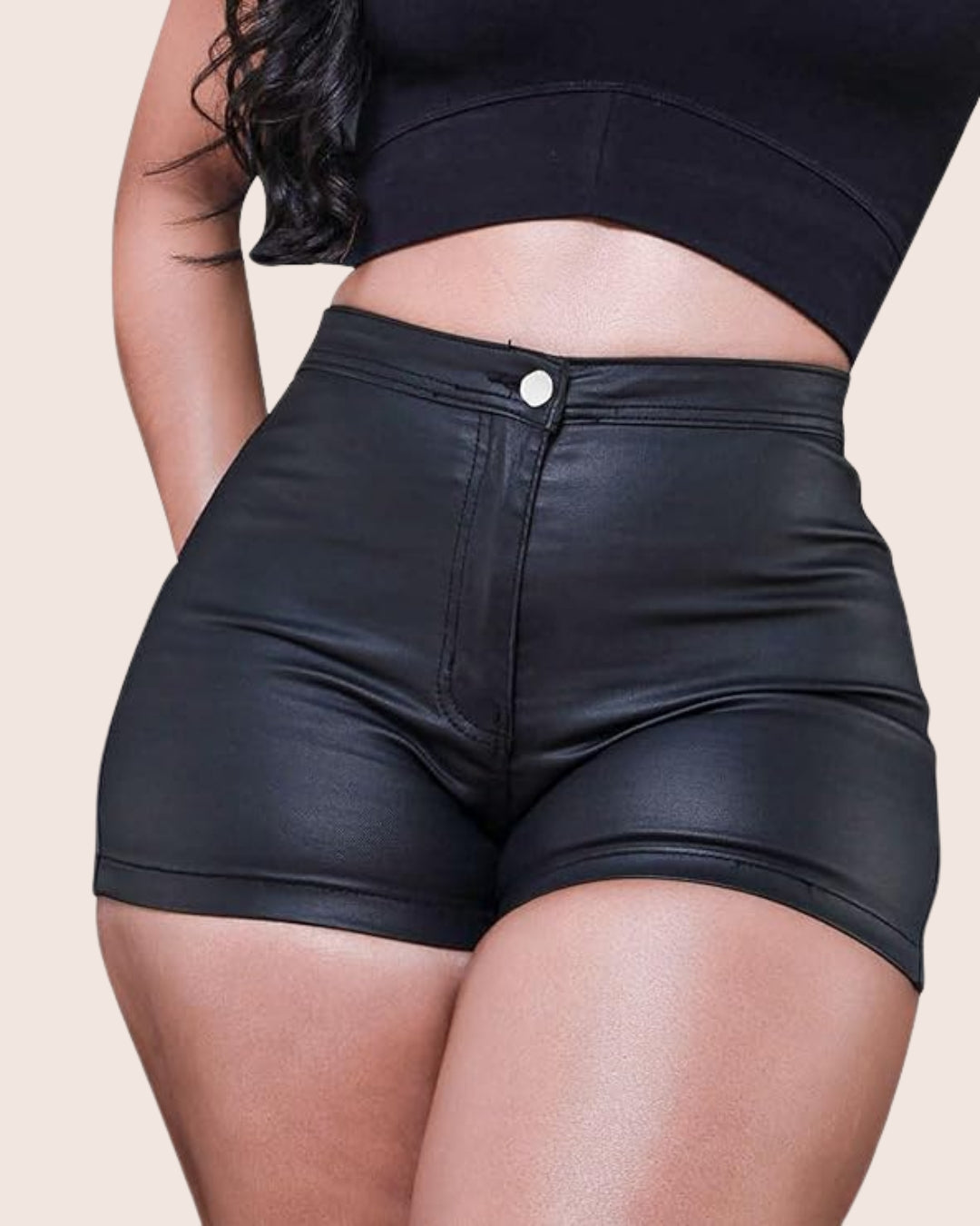Faux Leather High Waisted Shorts – IRAZIA